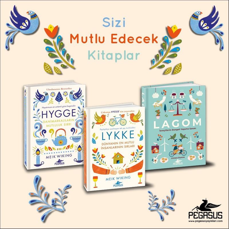 Hygge + Lykke + Lagom Takım Set (3 Kitap Ciltli) (Meik Wiking-Linnea Dunne) kitap kapağı