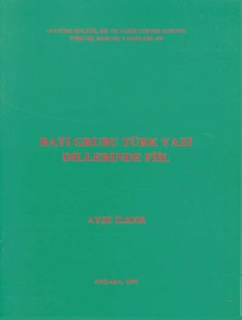 Batı Grubu Türk Yazı Dillerinde Fiil kitap kapağı