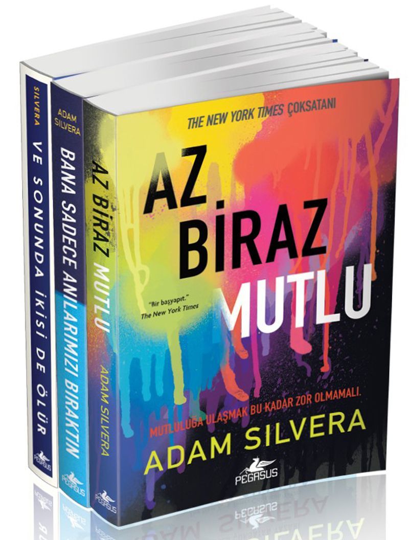 Az Biraz Mutlu - Bana Sadece Anılarımızı Bıraktın - Ve Sonunda İkisi de Ölür (3 Kitap Set) kitap kapağı