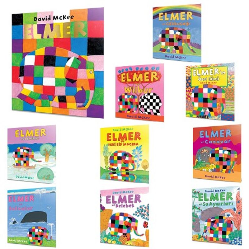 Elmer'ın Renkli Dünyası Seti (10 Kitap) kitap kapağı