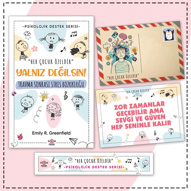Çocuklarda Travma Sonrası Stres Bozukluğu - Kartpostal ve Ayraç kitap kapağı