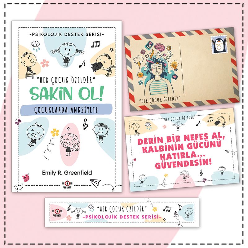 Çocuklarda Anksiyete - Kartpostal ve Ayraç kitap kapağı