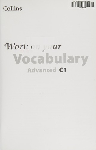 Collins Work on your Vocabulary C1 Advanced kitap kapağı