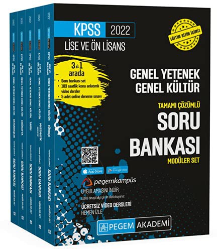 2022 KPSS Lise ve Önlisans Genel Yetenek Genel Kültür Tamamı  Çözümlü Soru Bankası Seti kitap kapağı