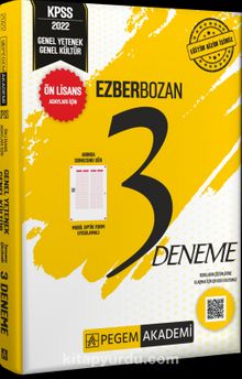 2022 KPSS Önlisans Genel Kültür Genel Yetenek Ezberbozan 3 Deneme kitap kapağı