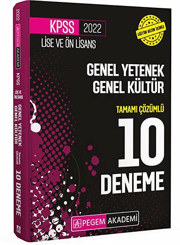 2022 KPSS Lise ve Önlisans Adayları İçin Tamamı Çözümlü 10 Deneme kitap kapağı