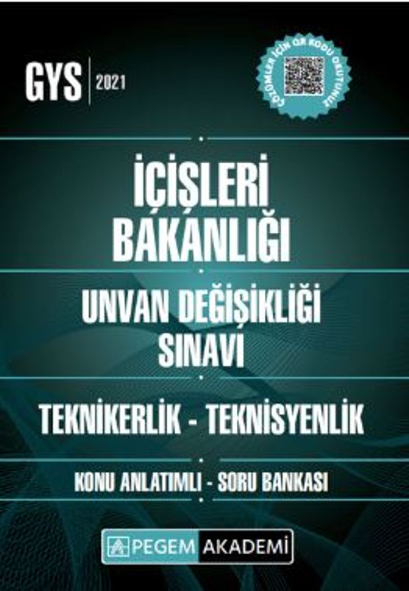 İçişleri Bakanlığı Unvan Değişikliği Değişikliği Sınavı Konu Anlatımlı Soru Bankası Teknikerlik - Teknisyenlik kitap kapağı