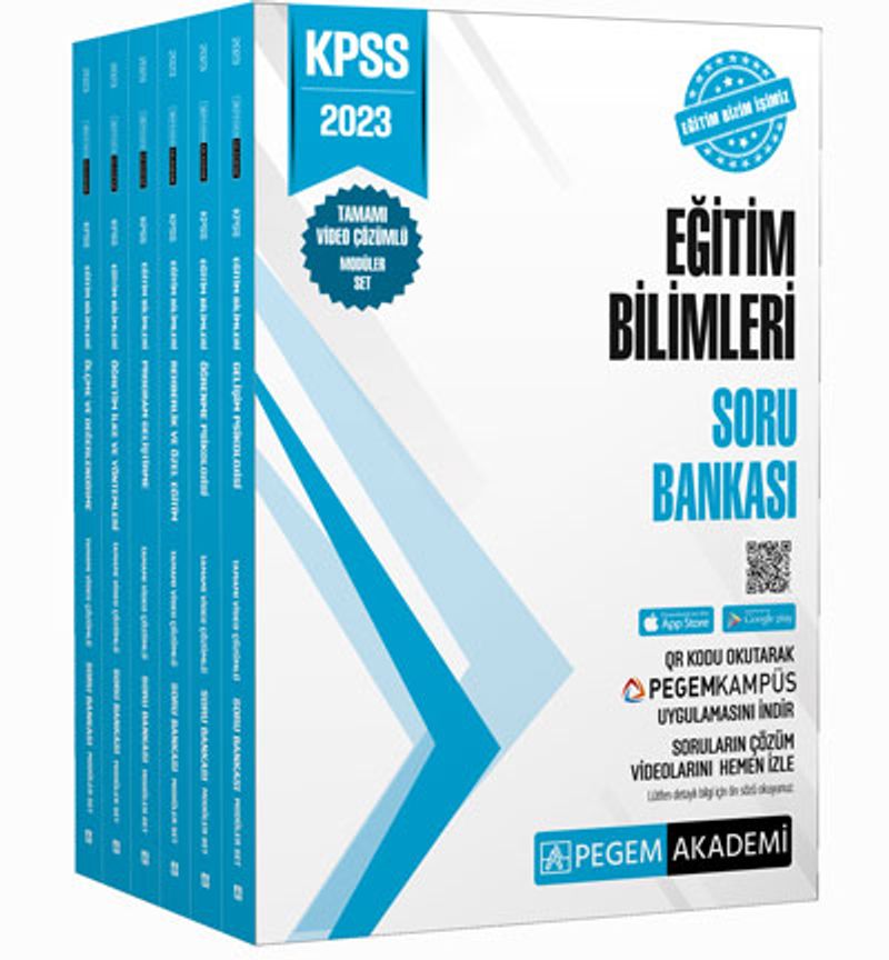 2023 KPSS Eğitim Bilimleri Tamamı Video Çözümlü Soru Bankası Modüler Seti (6 Kitap) kitap kapağı