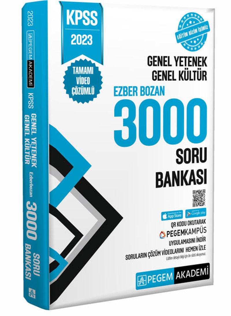 2023 KPSS Genel Yetenek Genel Kültür Ezberbozan 3000 Soru Bankası kitap kapağı