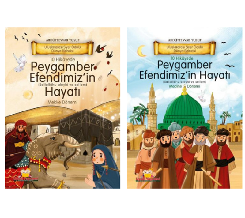 Çocuklar İçin Peygamberimizin Hayatı Mekke ve Medine Dönemi Ciltli (2 Kitap) kitap kapağı