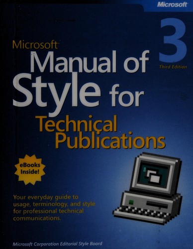 Microsoft Manual of Style for Technical Publications, Third Edition kitap kapağı