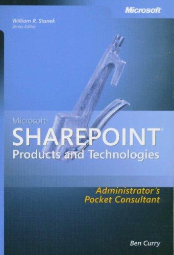 Microsoft® SharePoint® Products and Technologies Administrator's Pocket Consultant kitap kapağı