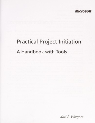 Practical Project Initiation: A Handbook with Tools kitap kapağı