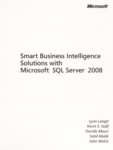 Smart Business Intelligence Solutions with Microsoft® SQL Server® 2008 kitap kapağı