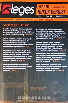 Leges Aylık Hukuk Dergisi Sayı:50 Şubat 2014 kitap kapağı