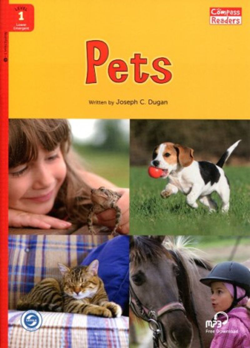 Pets +Downloadable Audio (Compass Readers 1) below A1 kitap kapağı