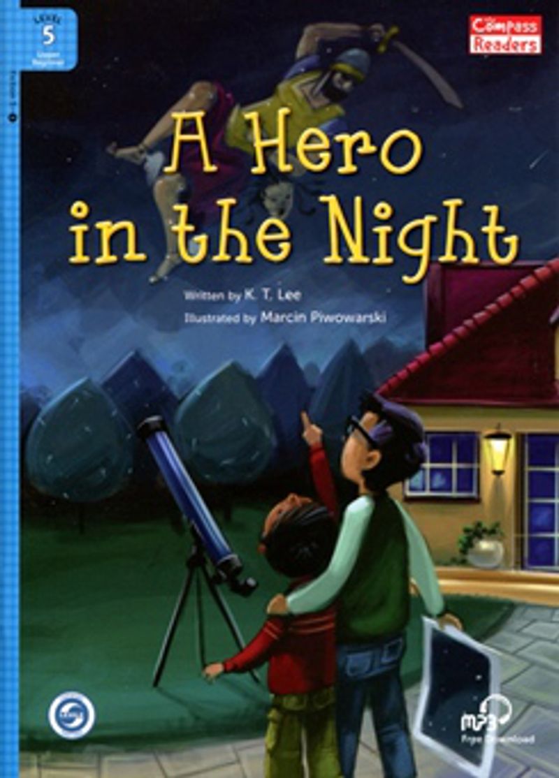 A Hero in the Night +Downloadable Audio (Compass Readers 5) A2 kitap kapağı