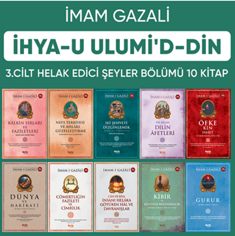 İhyau Ulumiddin 3. Cilt (Helak Edici Şeyler Bölümü 10 Kitap) kitap kapağı