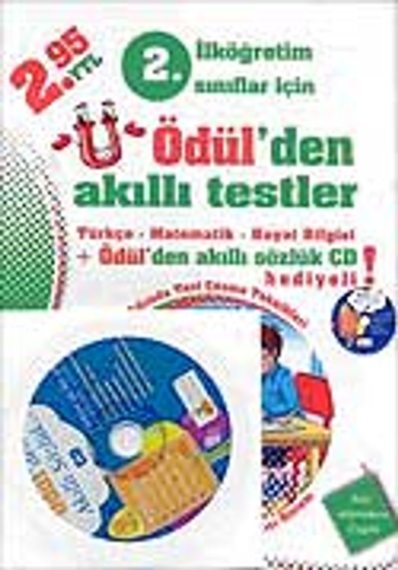 İlköğretim 2. Sınıf Ödül'den Akıllı Testler Cd Hediyeli kitap kapağı