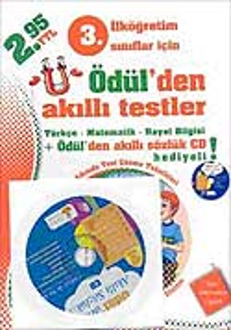 İlköğretim 3. Sınıf Ödül'den Akıllı Testler Cd Hediyeli kitap kapağı