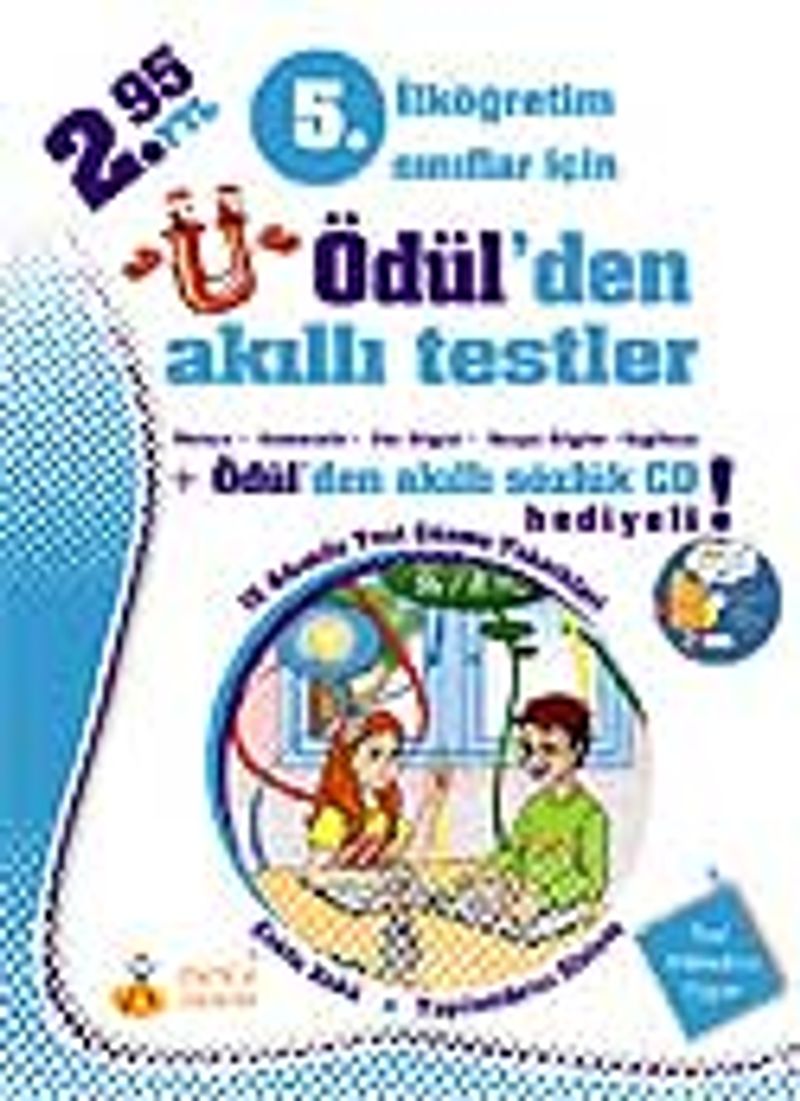 İlköğretim 5. Sınıf Ödül'den Akıllı Testler Cd Hediyeli kitap kapağı