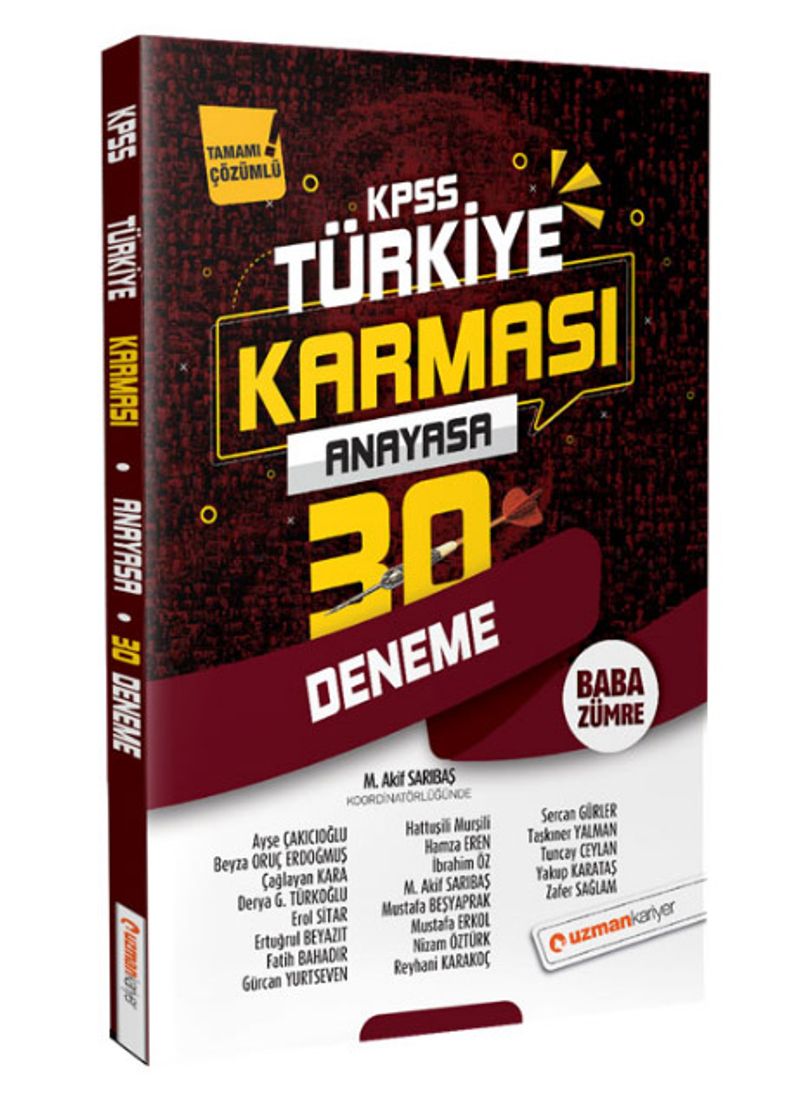 2020 KPSS Anayasa 30 Deneme Türkiye Karması (Tamamı Çözümlü) kitap kapağı