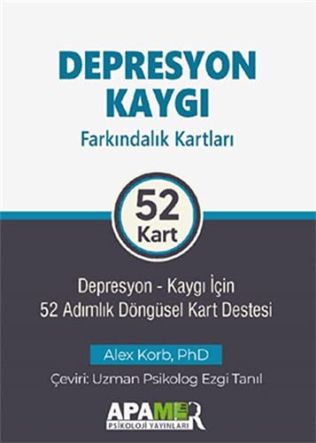 Depresyon Kaygı Farkındalık Kartları (Depresyon-Kaygı İçin 52 Adımlık Döngüsel Kart Destesi) kitap kapağı