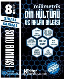 8. Sınıf LGS Sıralı Sarmal Milimetrik Din Kültürü ve Ahlak Bilgisi Soru Bankası kitap kapağı