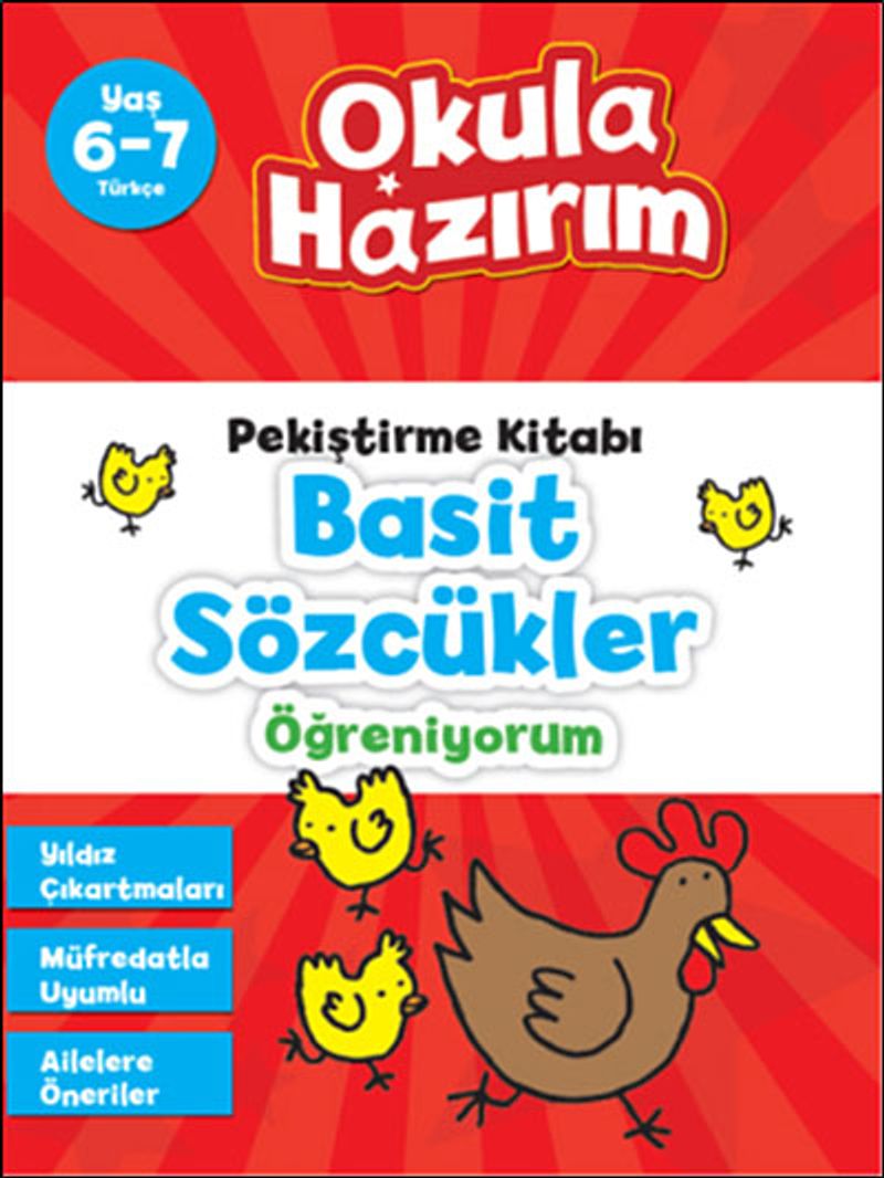 6-7 Yaş Türkçe Pekiştirme Kitabı Basit Sözcükler Öğreniyorum / Okula Hazırım kitap kapağı