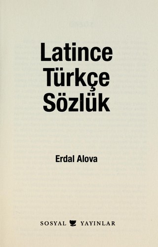Latince Türkçe Sözlük kitap kapağı