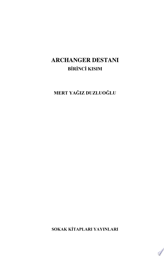 Archanger Destanı: Birinci Kısım kitap kapağı