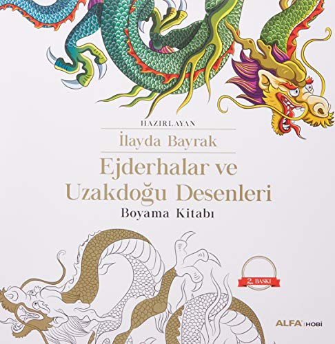 Ejderhalar ve Uzakdoğu Desenleri Boyama Kitabı kitap kapağı
