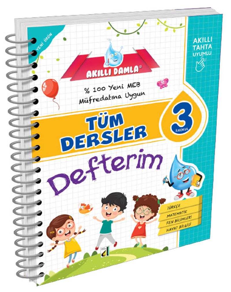 3. Sınıf Akıllı Damla Tüm Dersler Defterim kitap kapağı
