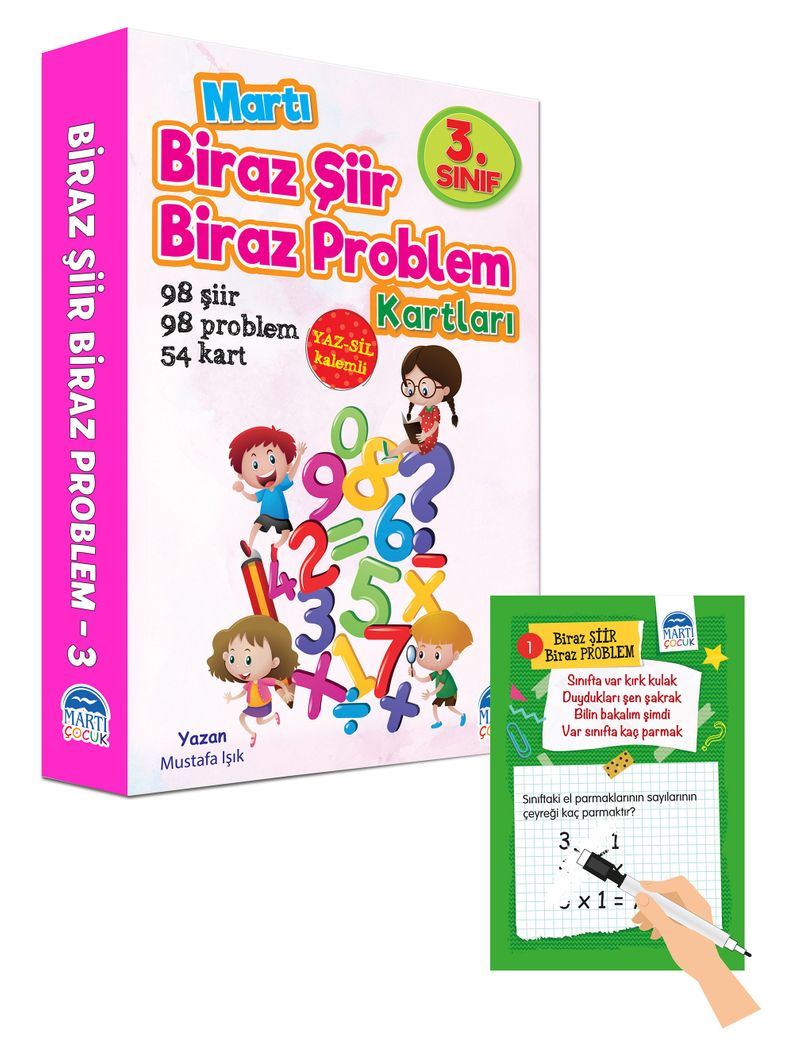 Biraz Şiir Biraz Problem Kartları 3. Sınıf / Yaz-Sil Özellikli kitap kapağı