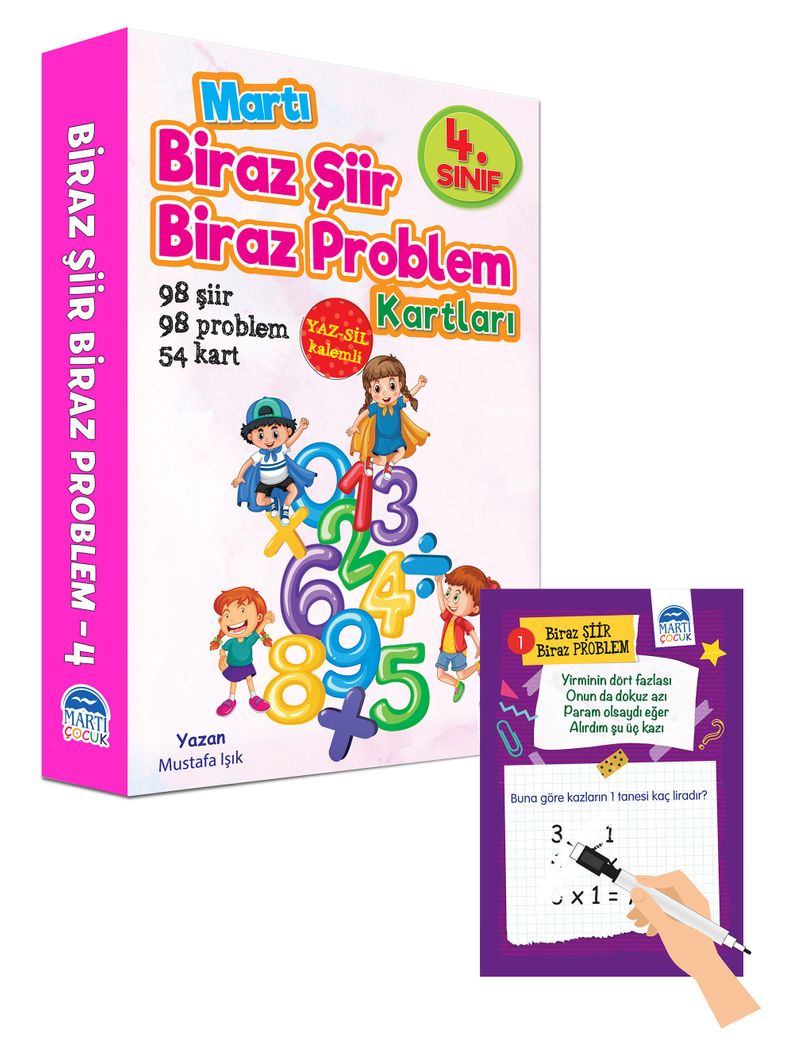 Biraz Şiir Biraz Problem Kartları 4. Sınıf/Yaz-Sil Özellikli kitap kapağı