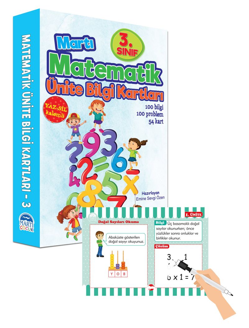 Matematik Ünite Bilgi Kartları 3. Sınıf/Yaz-Sil Özellikli kitap kapağı
