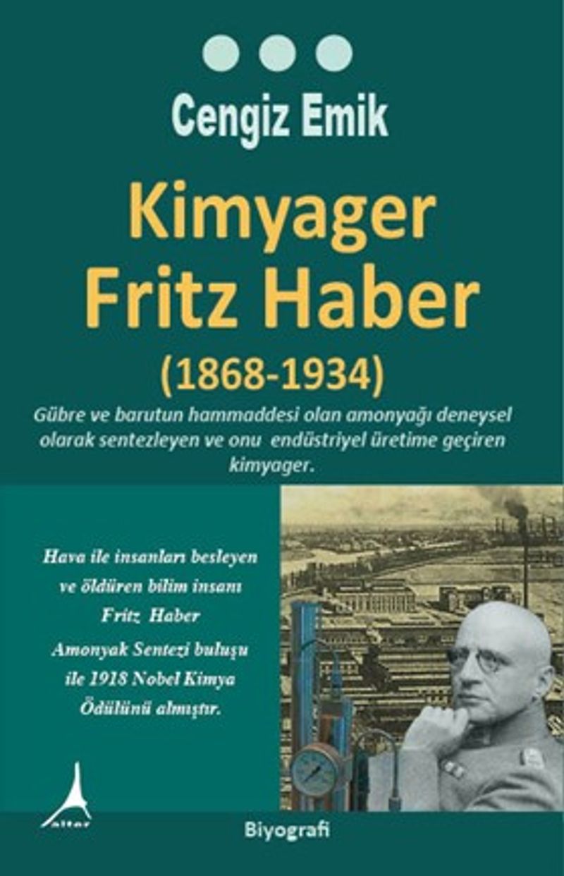 Kimyager Fritz Haber 1986-1934 kitap kapağı