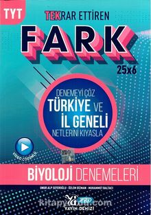 TYT Biyoloji Fark 25x6 Tekrar Ettiren Denemeleri kitap kapağı