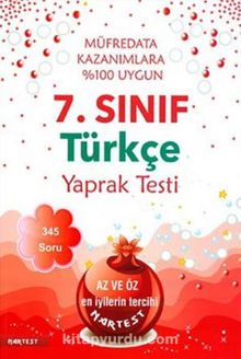 7. Sınıf Türkçe Yaprak Testi kitap kapağı