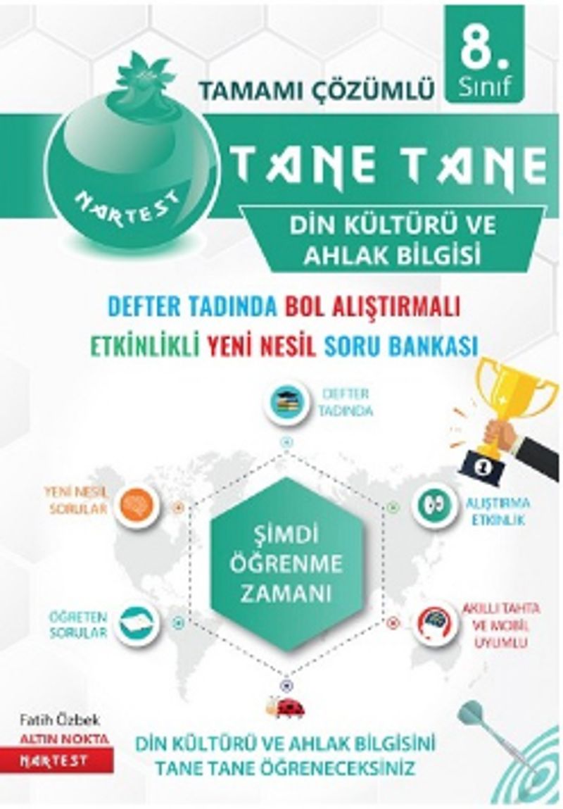 8. Sınıf Tamamı Çözümlü Tane Tane Din Kültürü ve Ahlak Bilgisi Defter Tadında Bol Alıştırmalı Etkinlikli Yeni Nesil Soru Bankası kitap kapağı