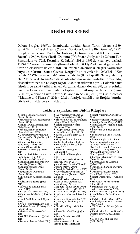 RESİM FELSEFESİ kitap kapağı