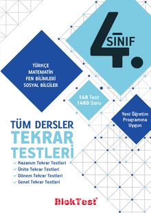 4. Sınıf Tüm Dersler Tekrar Testleri kitap kapağı