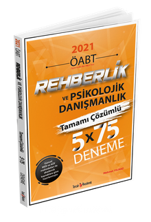 2021 ÖABT Rehberlik ve Psikolojik Danısmanlık Tamamı Çözümlü 5x75 Deneme kitap kapağı