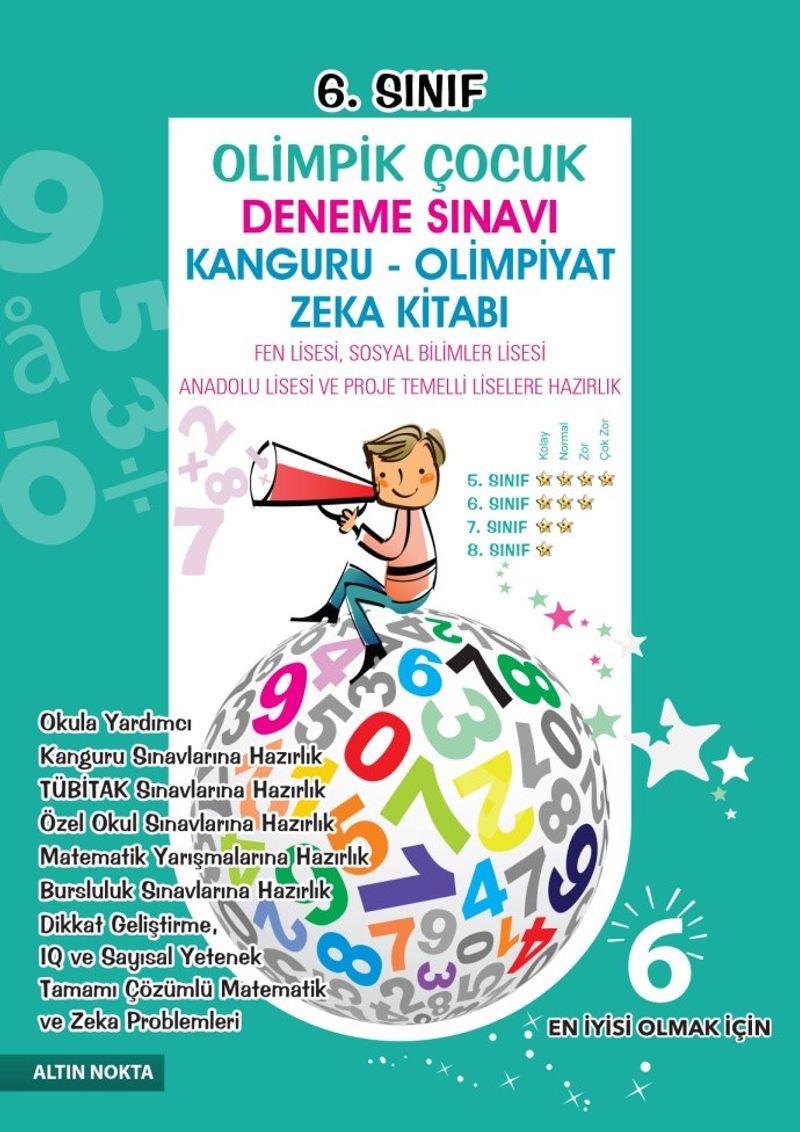 6. Sınıf Olimpik Çocuk Deneme Sınavı Kanguru - Olimpiyat Zeka Kitabı Tamamı Çözümlü kitap kapağı