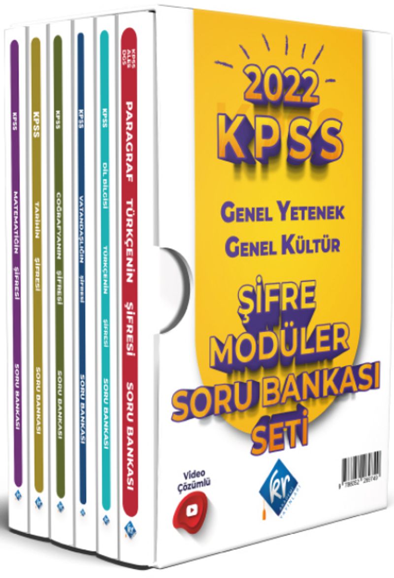 2022 KPSS Genel Yetenek Genel Kültür Şifre Modüler Soru Bankası Seti Video Çözümlü kitap kapağı