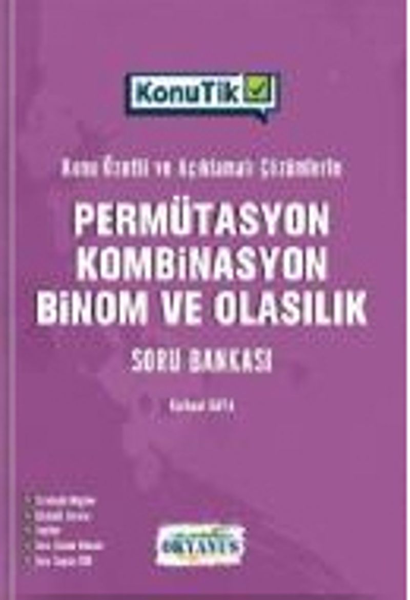 KonuTik Permütasyon, Kombinasyon, Binom ve Olasılık Soru Bankası kitap kapağı
