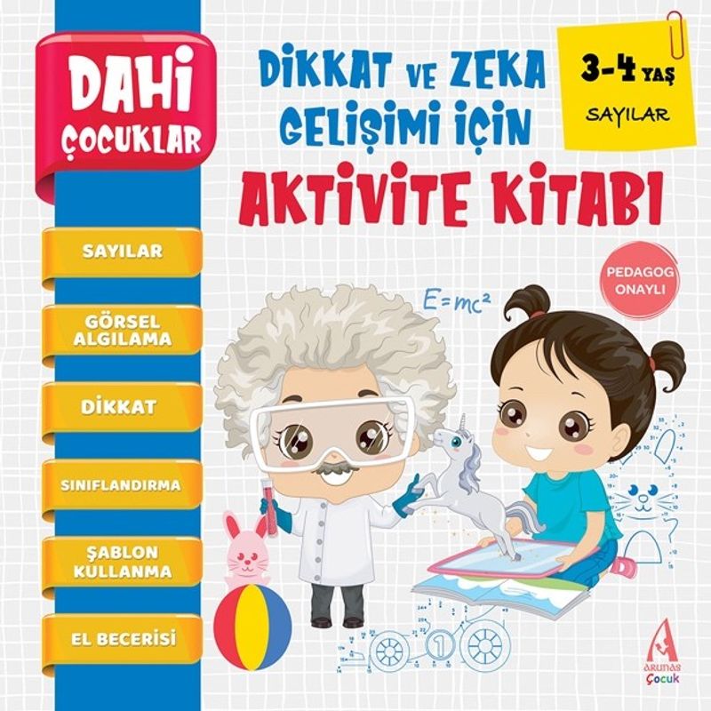 Dahi Çocuklar Aktivite Kitabı 3-4 Yaş / Sayılar kitap kapağı
