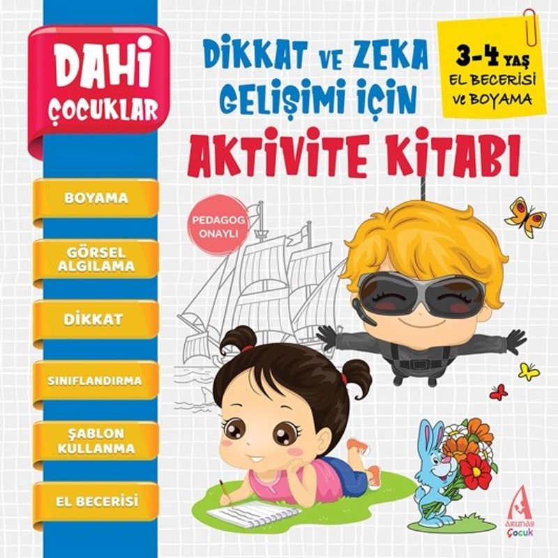 Dahi Çocuklar Aktivite Kitabı 3-4 Yaş / El Becerisi Ve Boyama kitap kapağı
