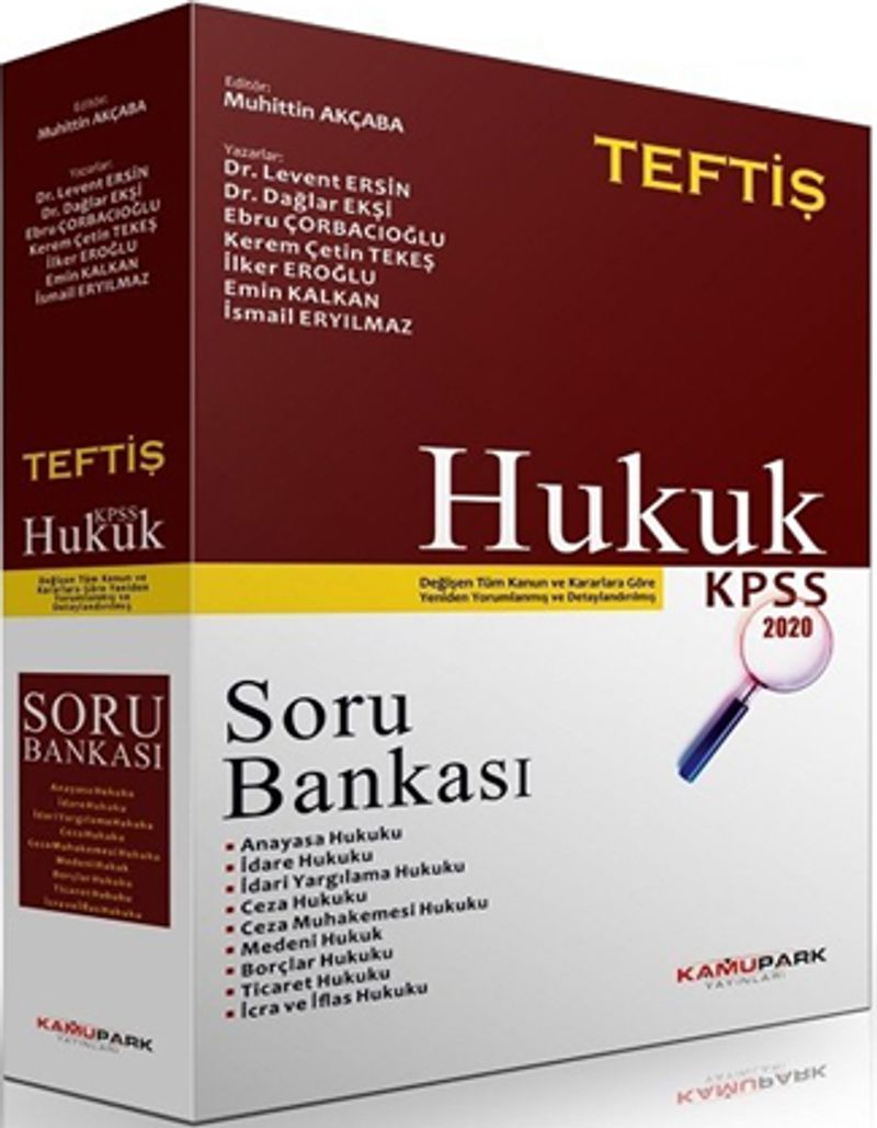 2020 KPSS A Grubu Teftiş Hukuk Çözümlü Soru Bankası kitap kapağı