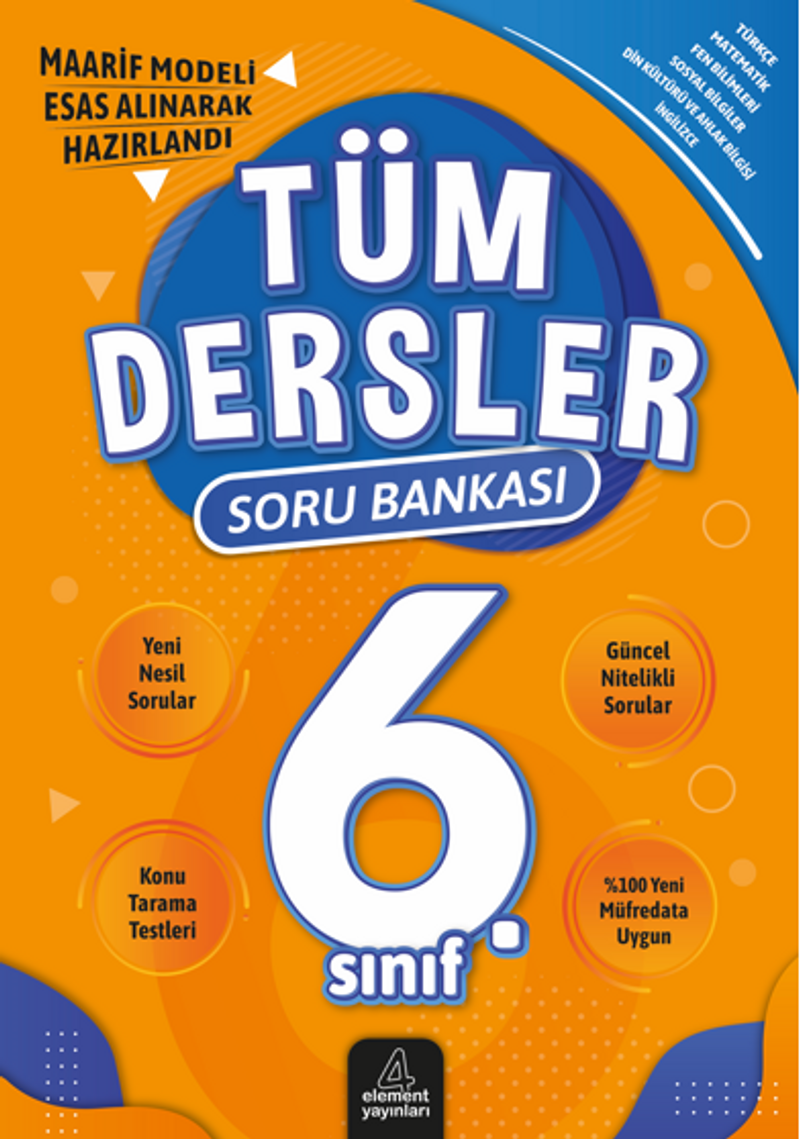 6. Sınıf Tüm Dersler Soru Bankası kitap kapağı